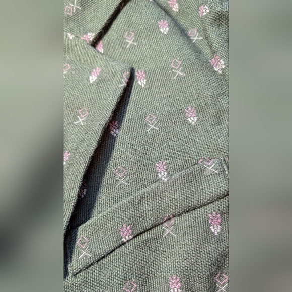 Anthropologie Mädchen Blazer, Women's Size M, Green Wool With Pink Accents - Picture 8 of 11